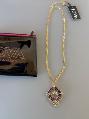 Tova Purple,aqua and clear necklace